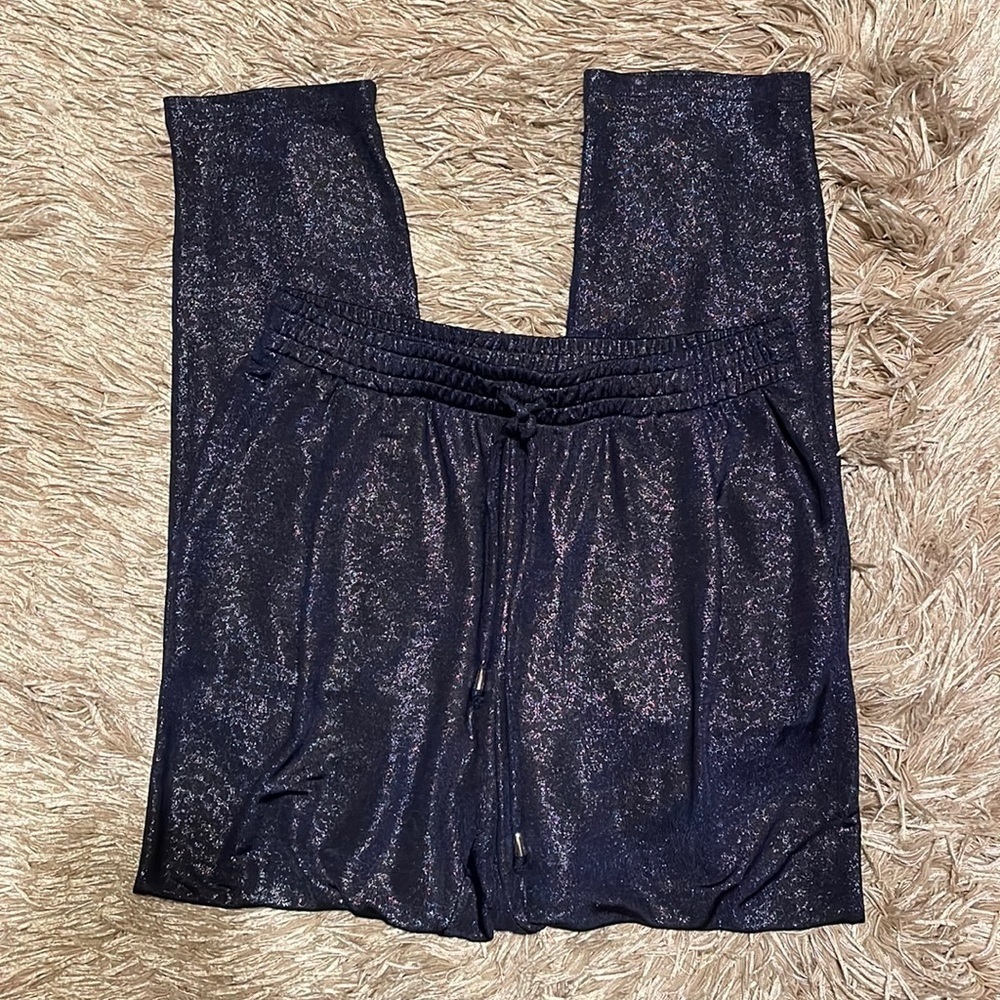 Jennifer Lopez Leopard Print Purple Hi Rise Straight Leg Sheer Pants Small